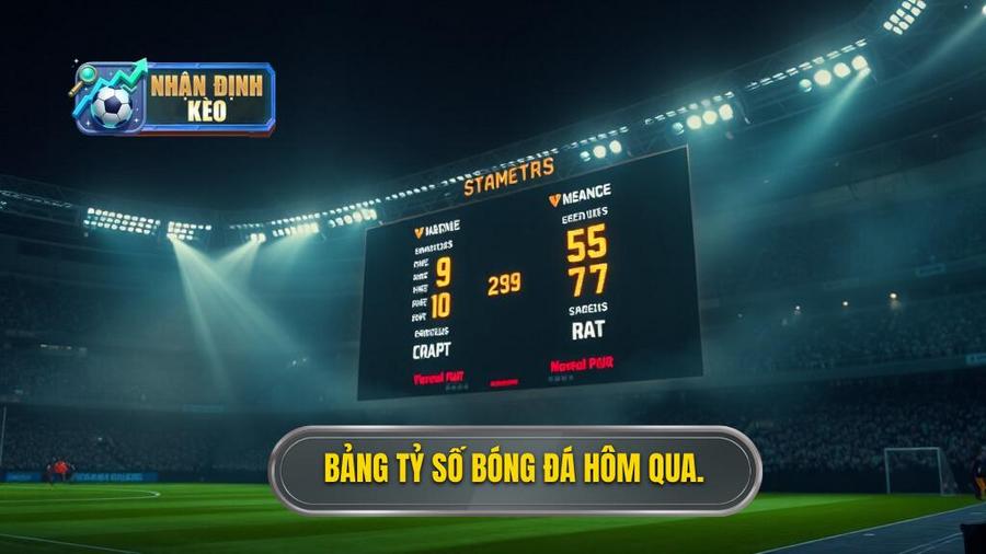 Bảng thống kê tỷ số bóng đá hôm qua các trận cầu tâm điểm